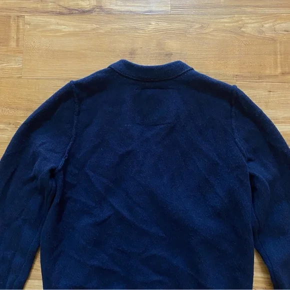 A&F Women’s M Navy Blue Grandpa Cardigan Knit Sweater Wool Cashmere Warm Winter - Picture 16 of 16